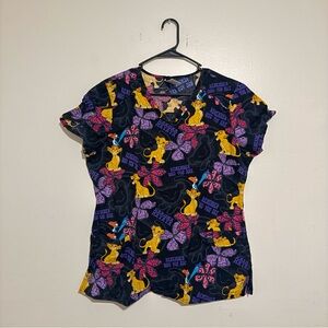 🌺3/$15 Disney Short Sleeve Scrub top in Black, Yellow, Purple, Pink